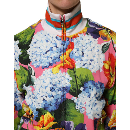 Dolce & Gabbana Multicolor Floral Print Zip Cardigan Jacket