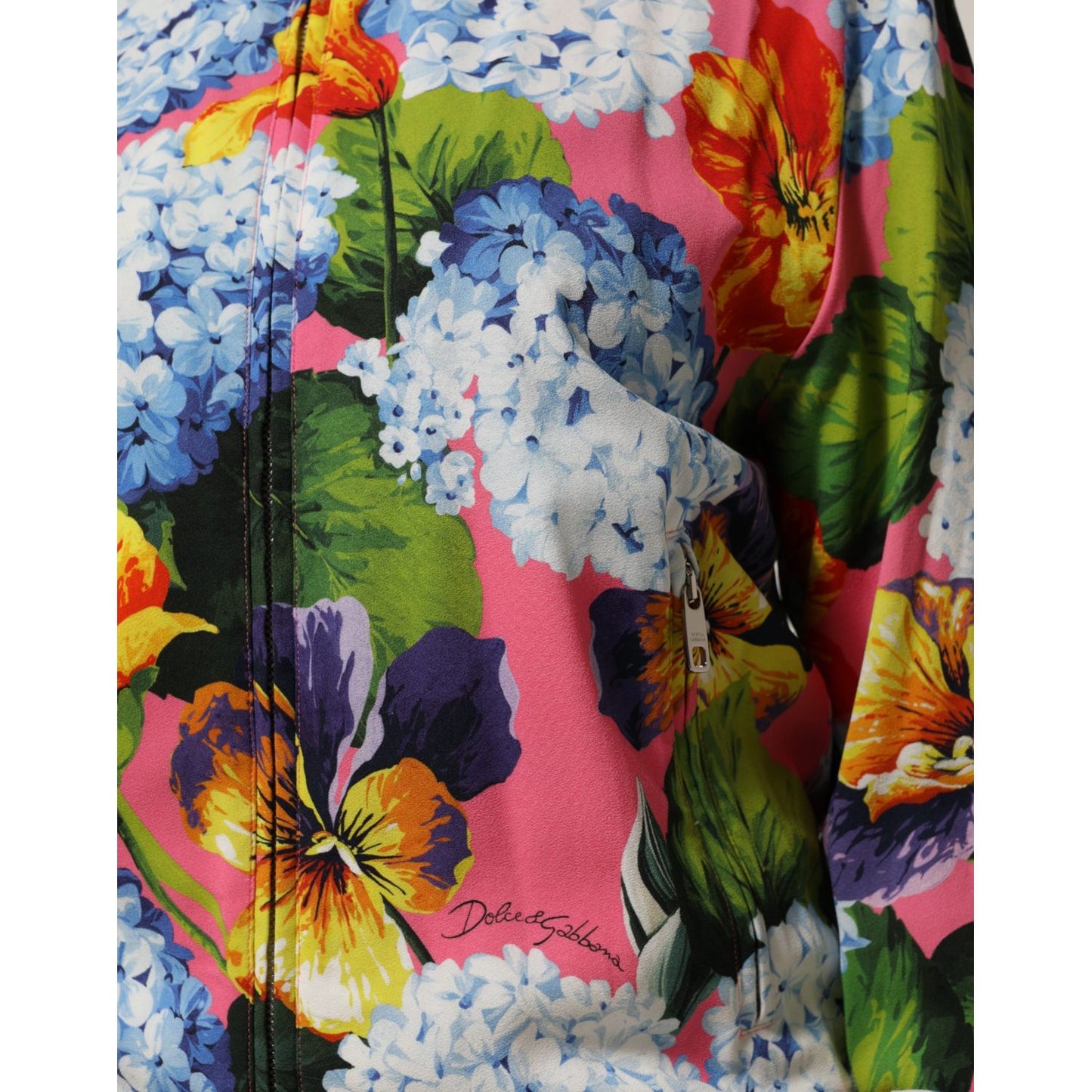 Dolce & Gabbana Multicolor Floral Print Zip Cardigan Jacket