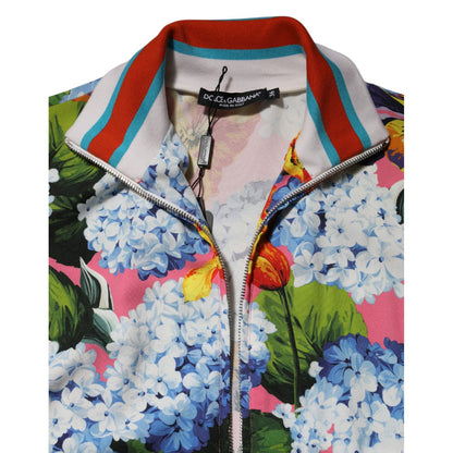 Dolce & Gabbana Multicolor Floral Print Zip Cardigan Jacket
