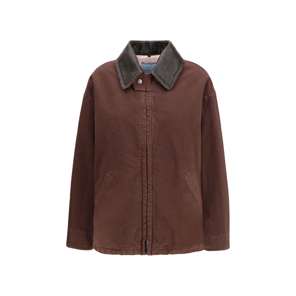 Prada Brown Cotton Coat 1728,72470364320,Brown,Clothing,Coats - Jackets & Coats - Clothing,IT40 | M,Jackets & Coats - Clothing,New with tags,Prada,Women