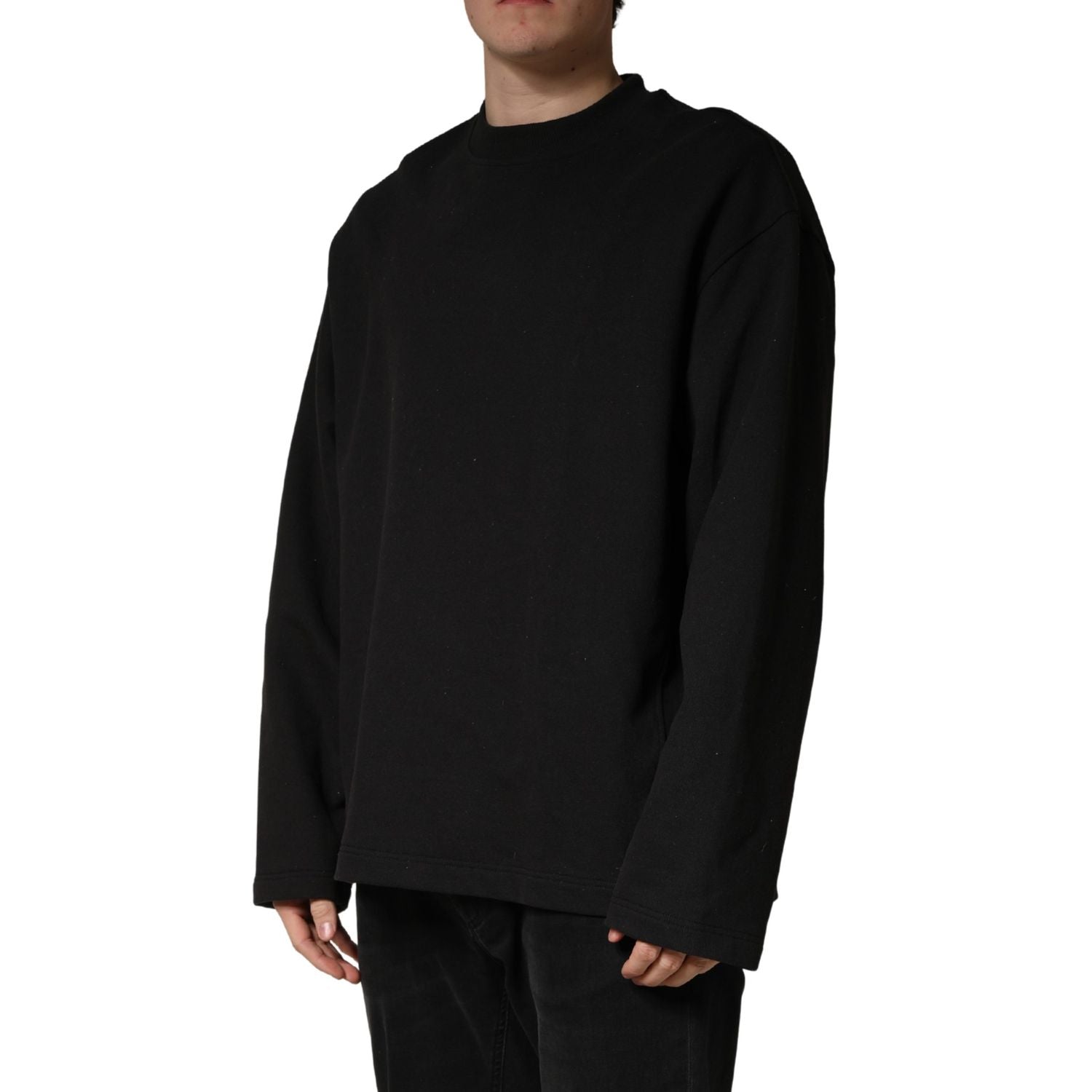 Dolce & Gabbana Black Cotton Crew Neck Sweatshirt  Sweater