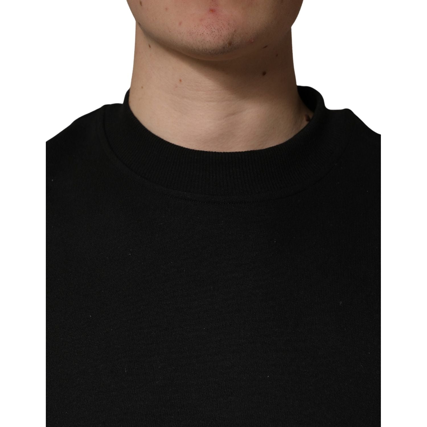 Dolce & Gabbana Black Cotton Crew Neck Sweatshirt  Sweater