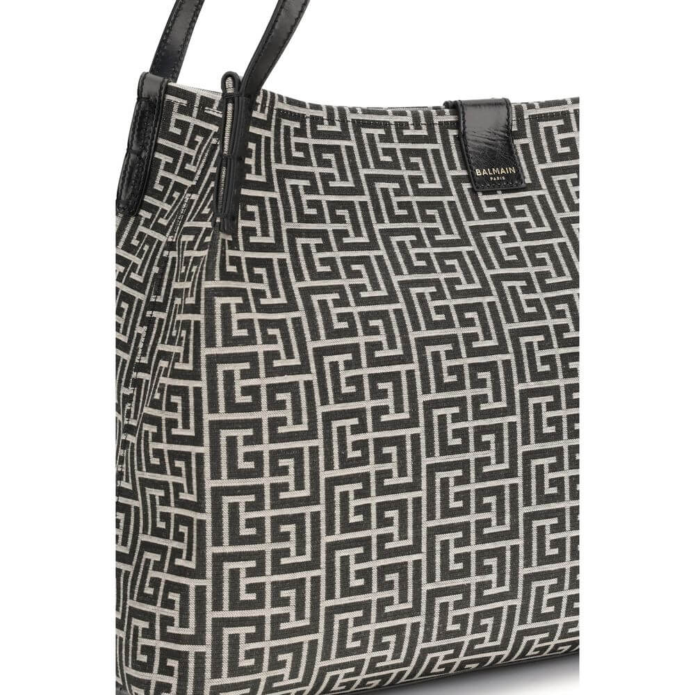 Balmain Black Cotton Shoulder Bag