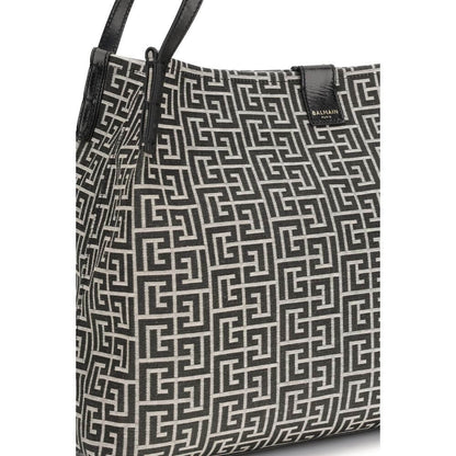 Balmain Black Cotton Shoulder Bag