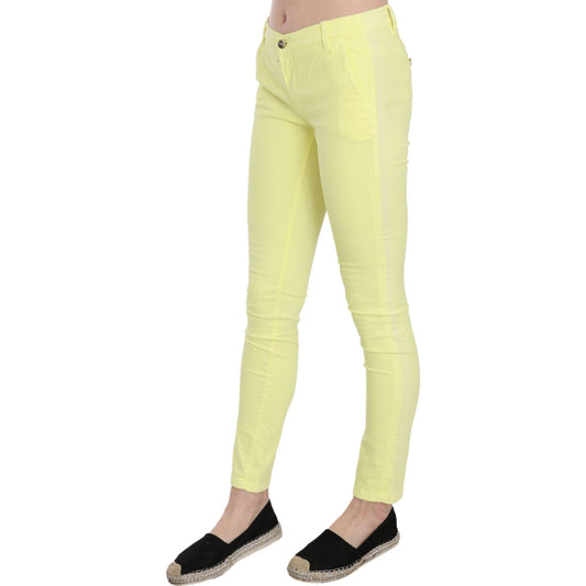 PINKO Chic Yellow Low Waist Skinny Casual Trousers PINKO