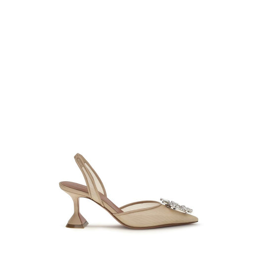 Amina Muaddi Beige Polyester Platform Pumps 1728,72470364320,Amina Muaddi,Beige,EU36.5/US6.5,EU37/US7,EU38.5/US8.5,EU38/US8,New with tags,Platforms - Pumps - Shoes,Pumps - Shoes,Shoes,Women