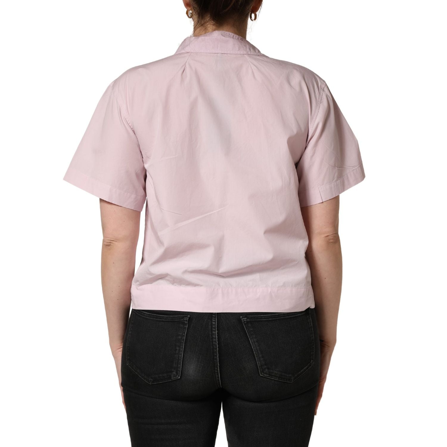 Dolce & Gabbana LightPink Cotton Collared Buttoned Blouse  Top
