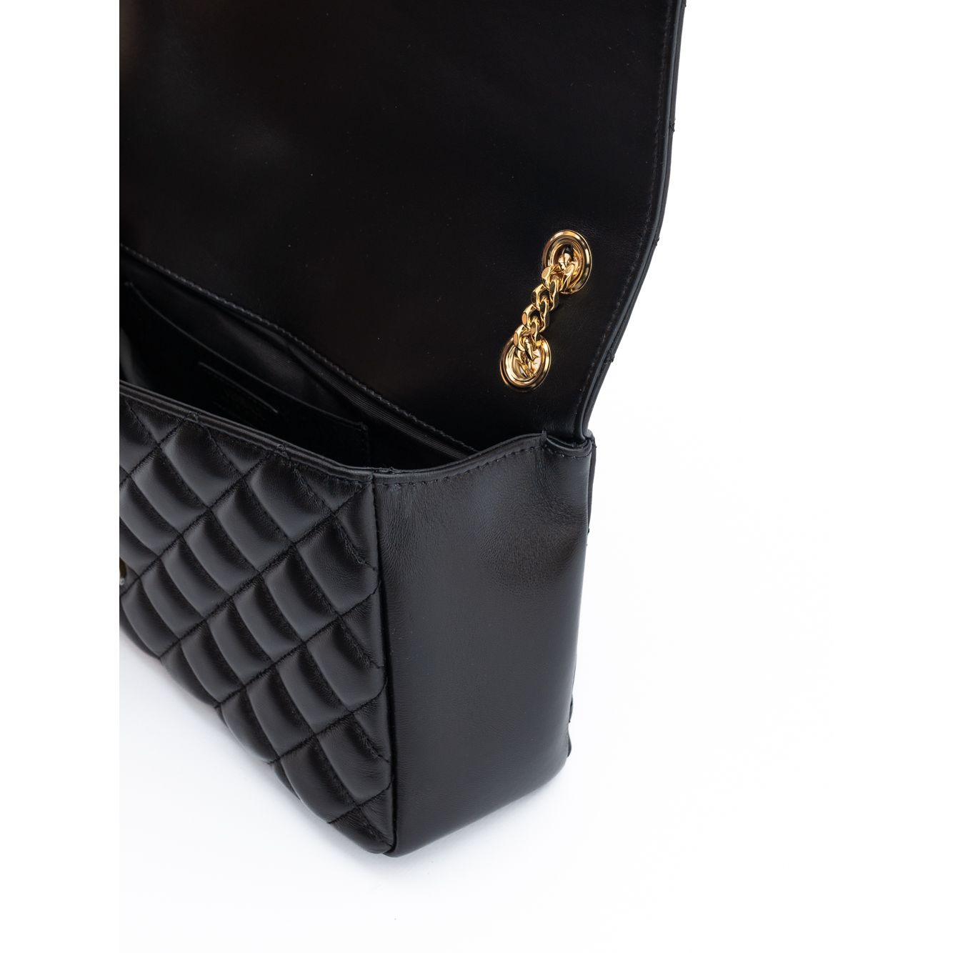 Versace Black Quilted Leather Shoulder Strap Bag