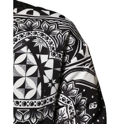 Dolce & Gabbana Black White BandanaPrint Men Bomber Jacket