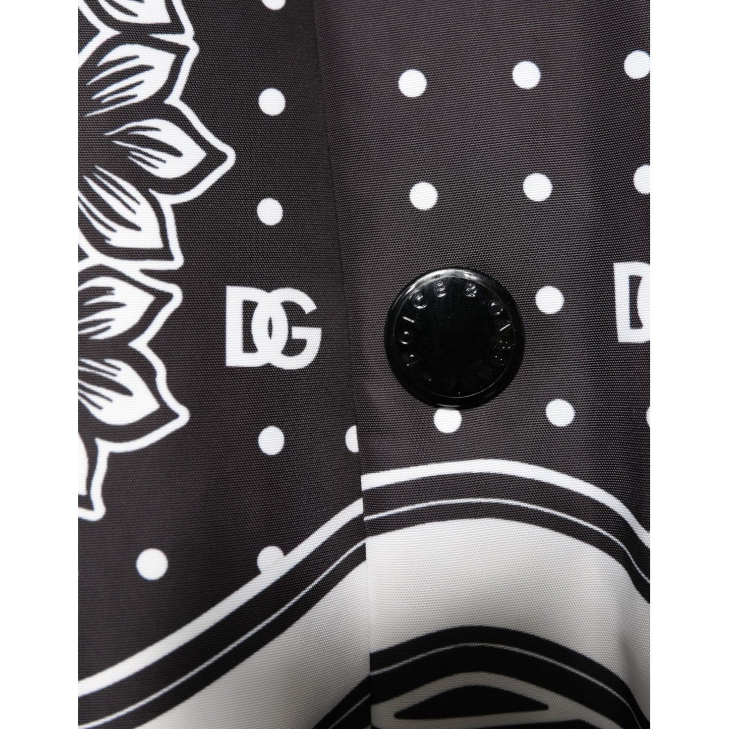Dolce & Gabbana Black White BandanaPrint Men Bomber Jacket