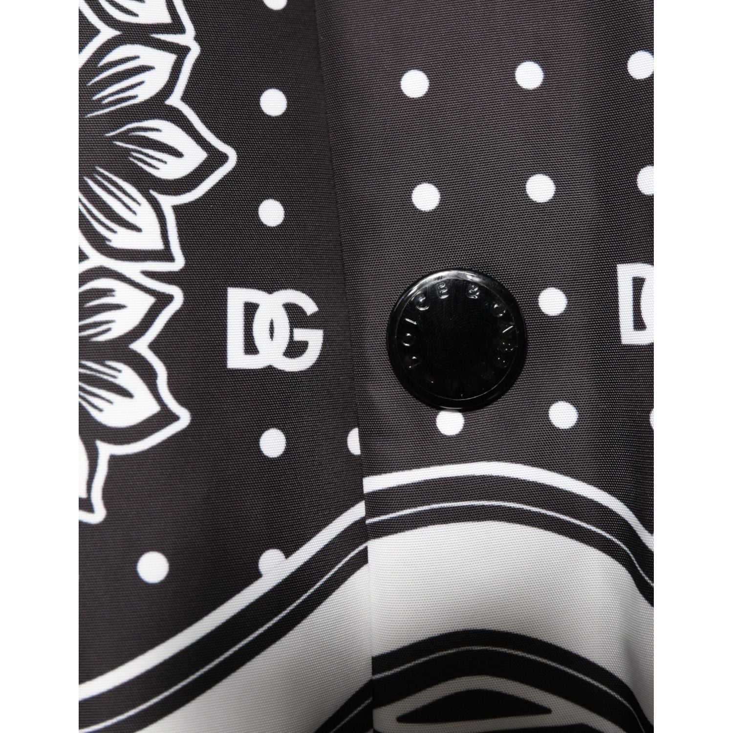 Dolce & Gabbana Black White BandanaPrint Men Bomber  Jacket
