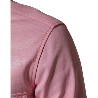 Dolce & Gabbana Pink Cotton Collared Men Button Down Shirt