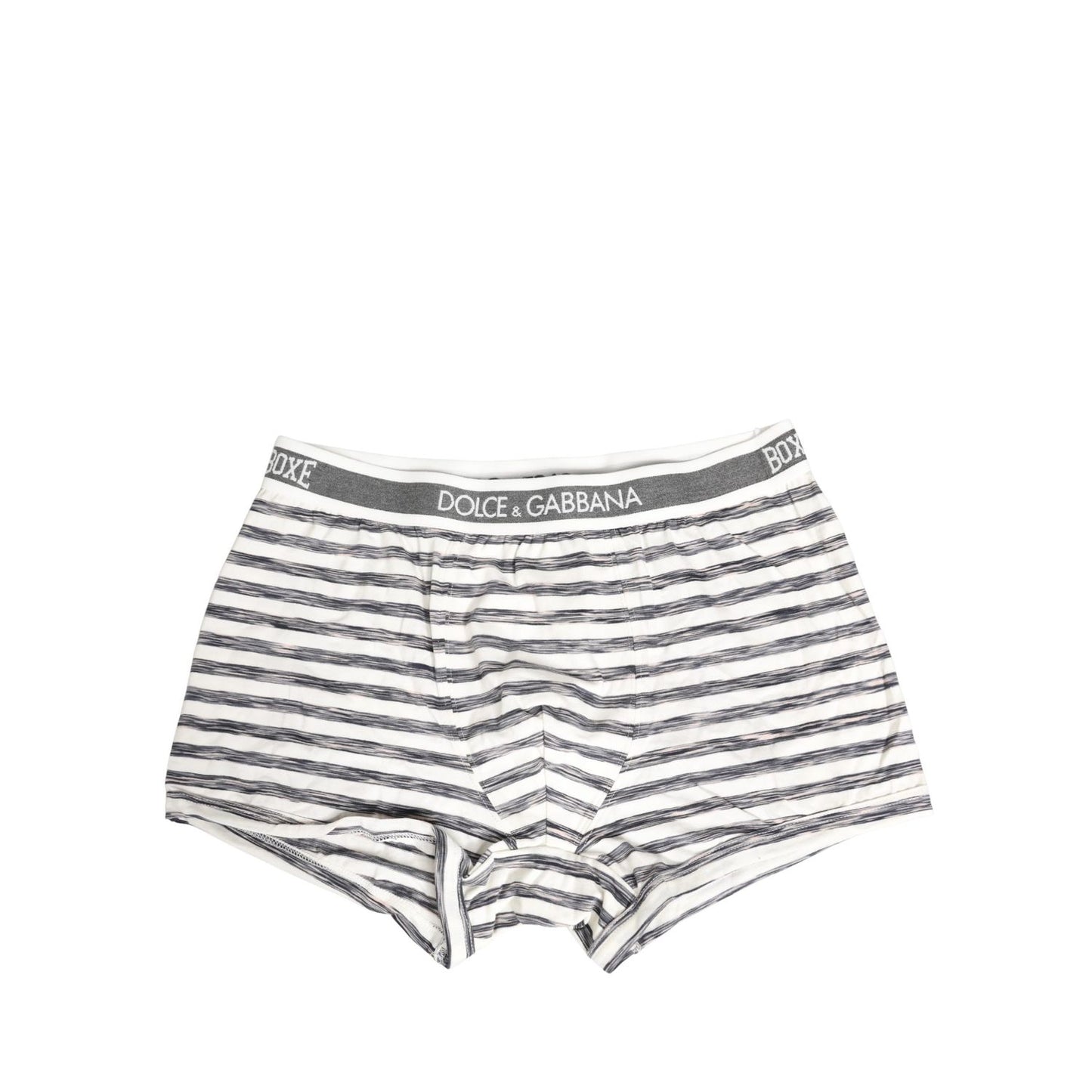 Dolce & Gabbana Gray White Stripes Men Regular Boxer Underwear