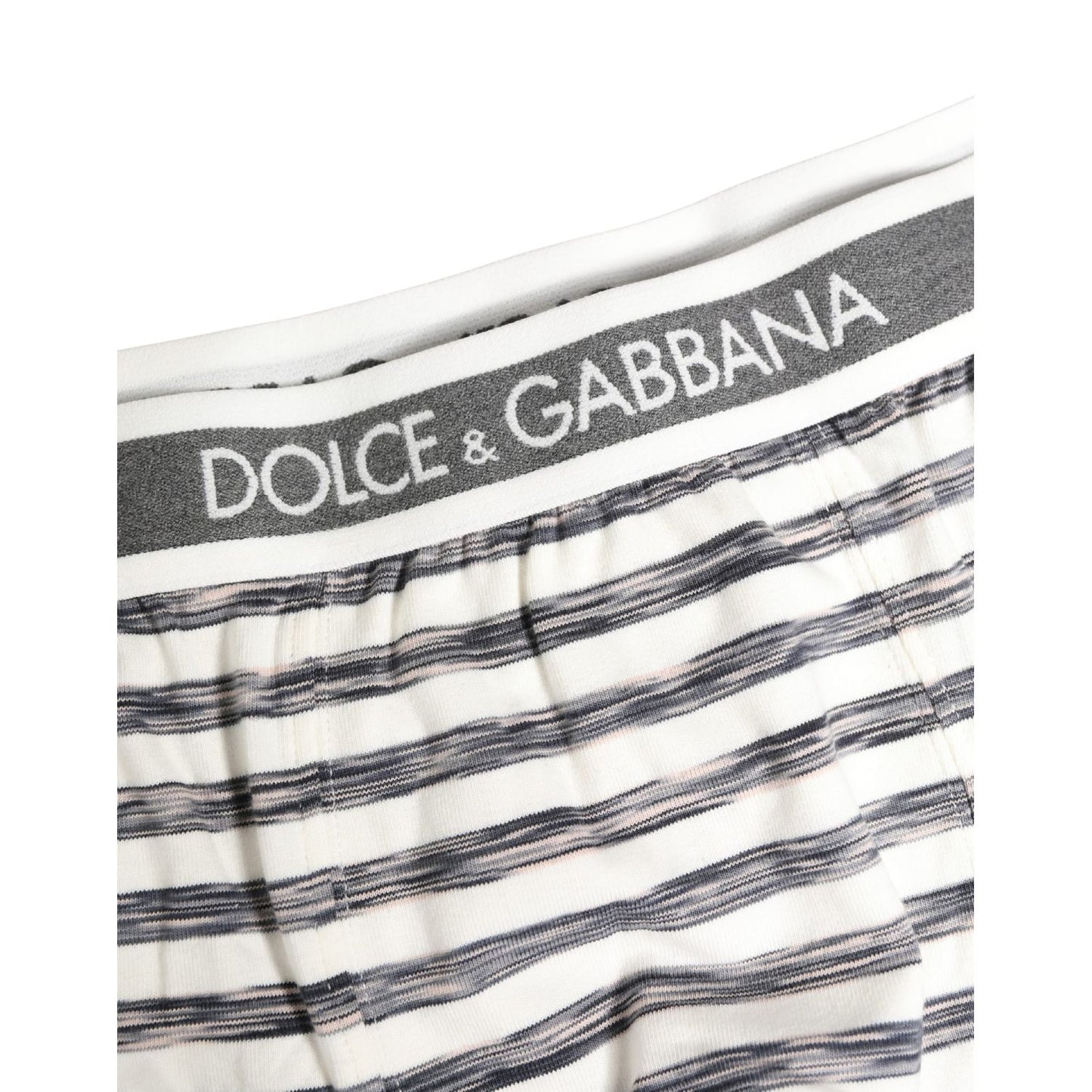 Dolce & Gabbana Gray White Stripes Men Regular Boxer Underwear