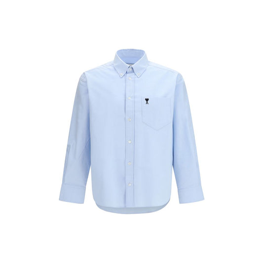 Ami Paris Blue Cotton Shirt 1728,40,41,42,72470364320,Ami Paris,Blue,Clothing,Men,New with tags,Shirts - Clothing