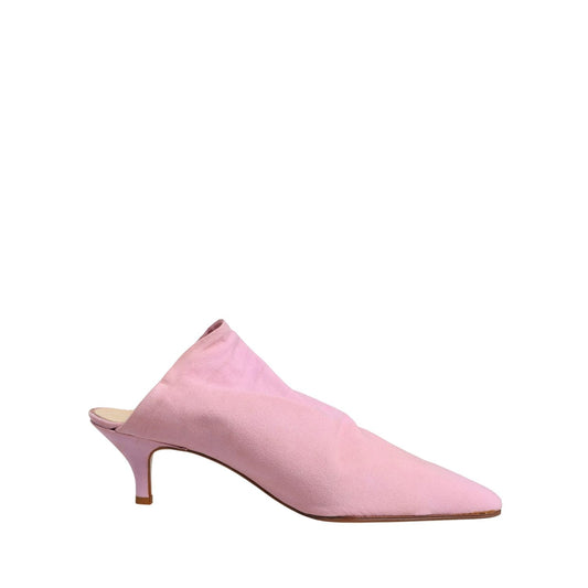 Dolce & Gabbana Pink Suede Heel Mule Shoes