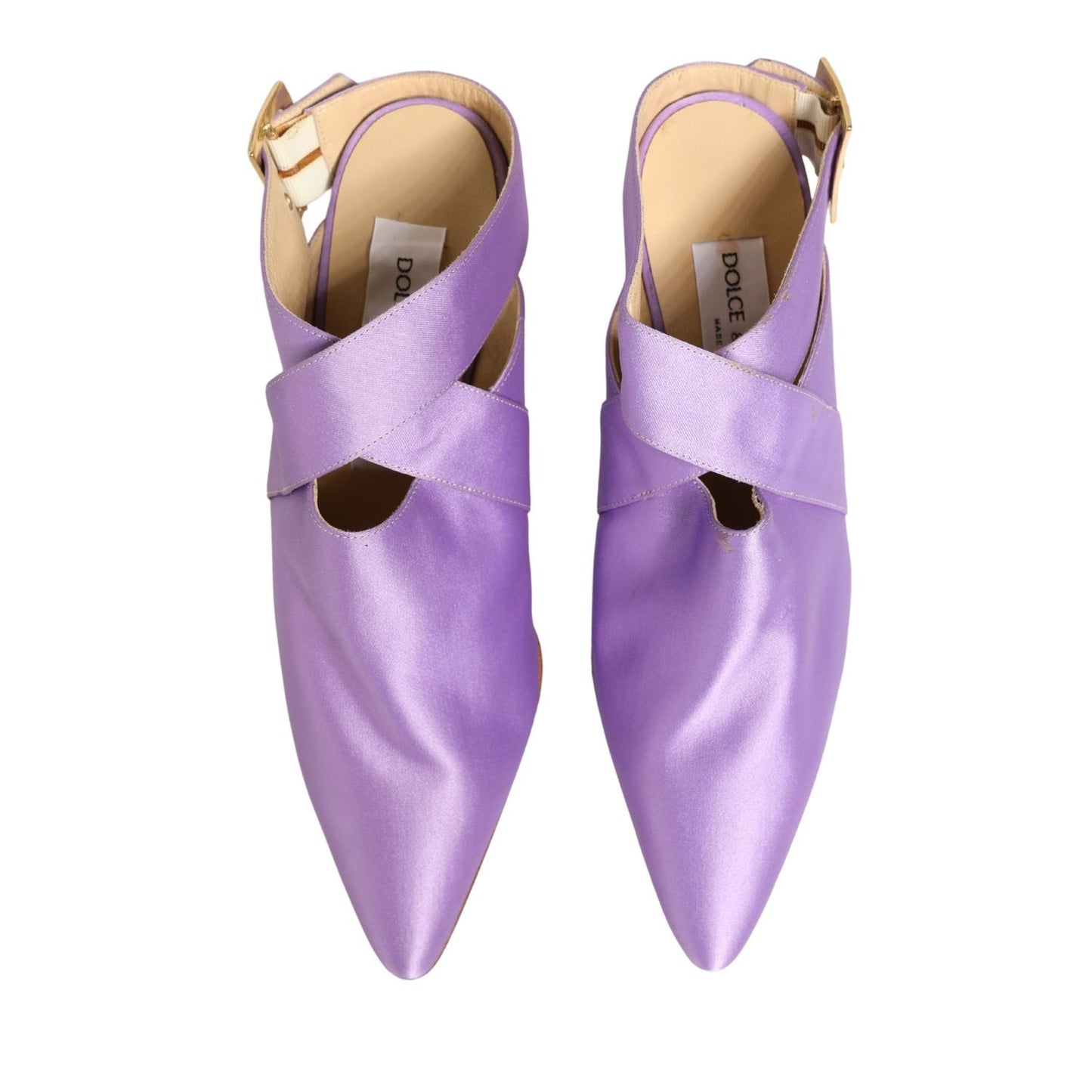 Dolce & Gabbana Purple Satin Sandals Shoes