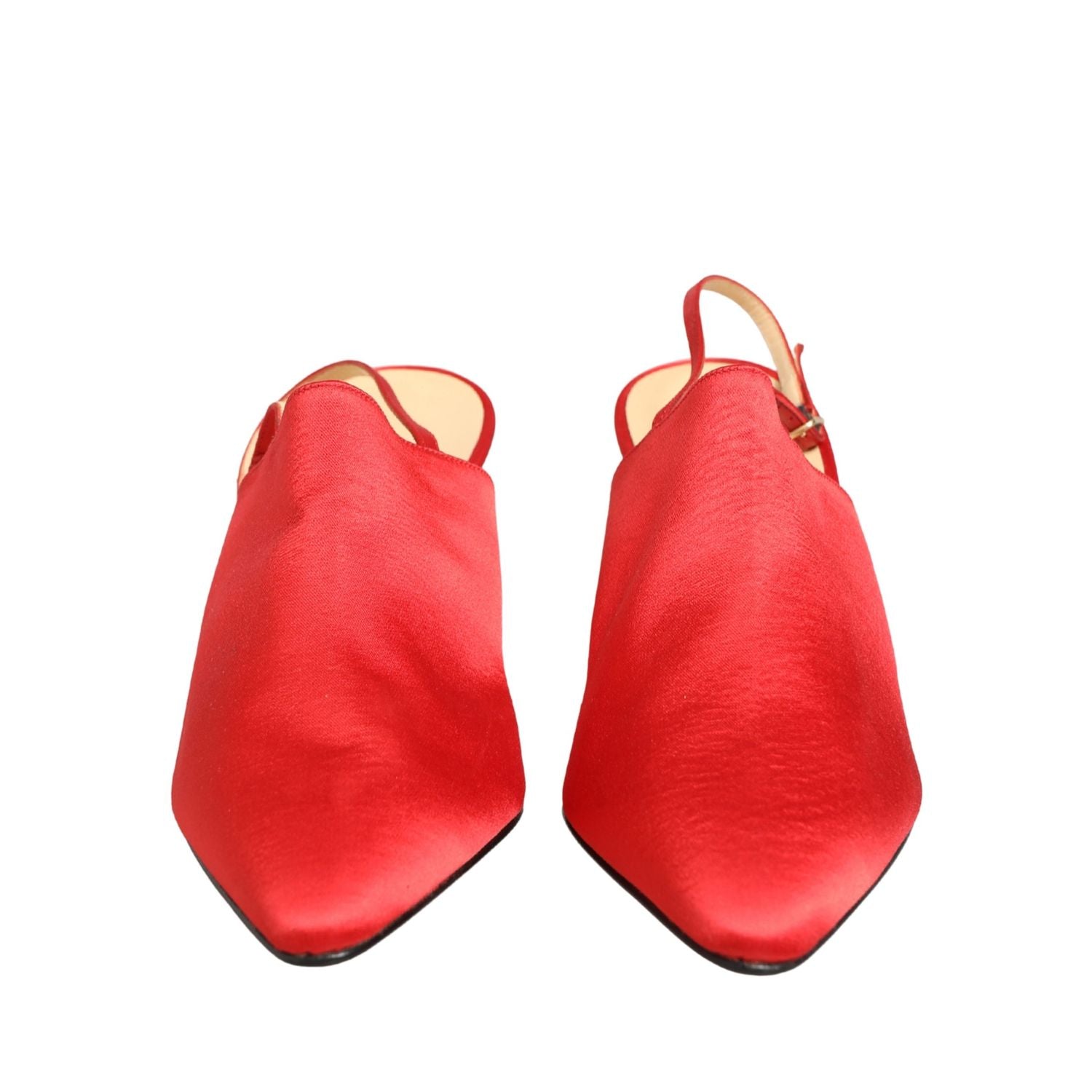 Dolce & Gabbana Red Suede Heel Slingback Shoes