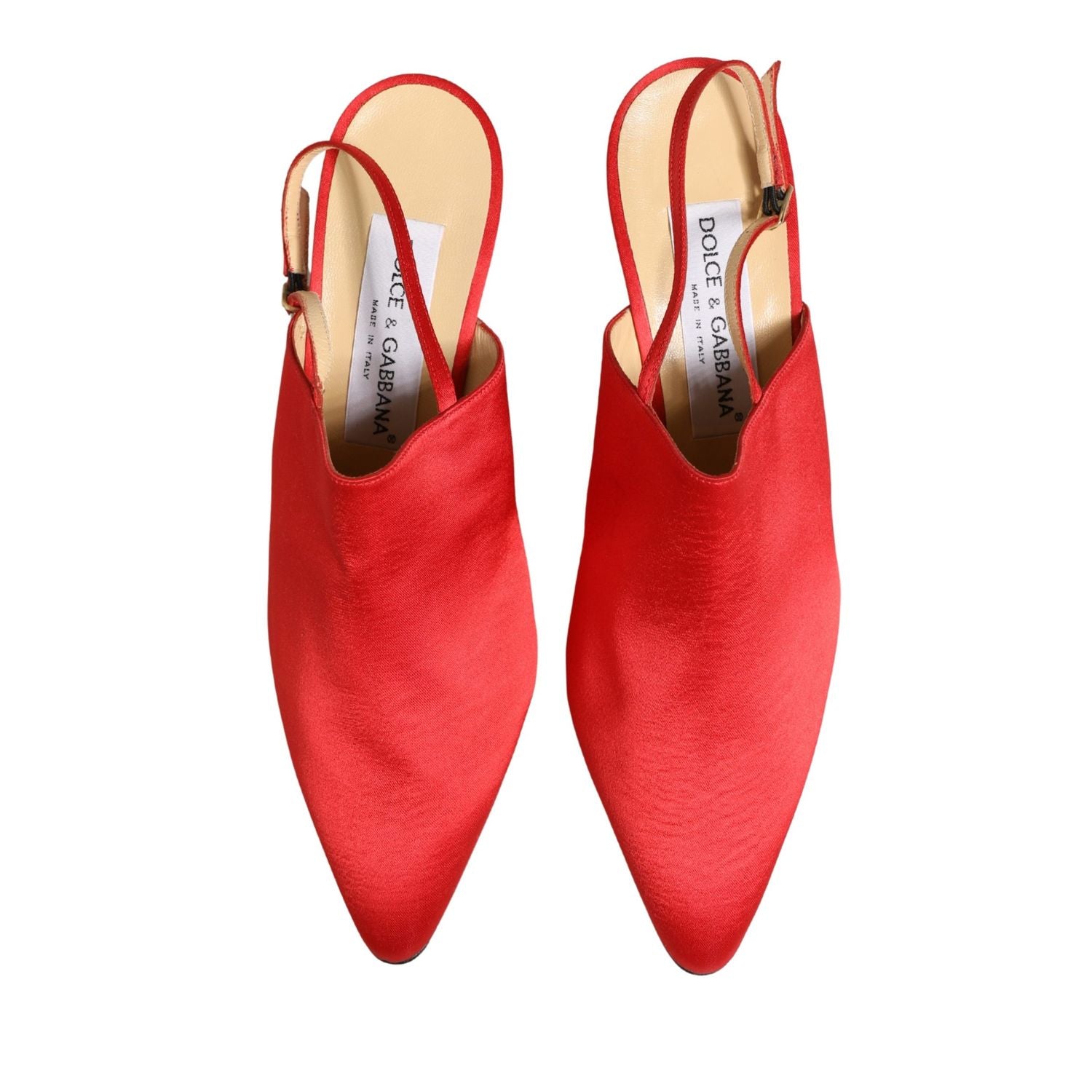 Dolce & Gabbana Red Suede Heel Slingback Shoes
