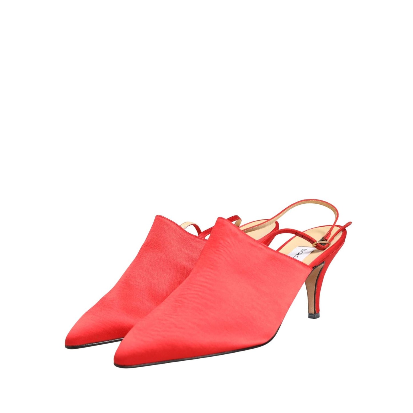 Dolce & Gabbana Red Suede Heel Slingback Shoes
