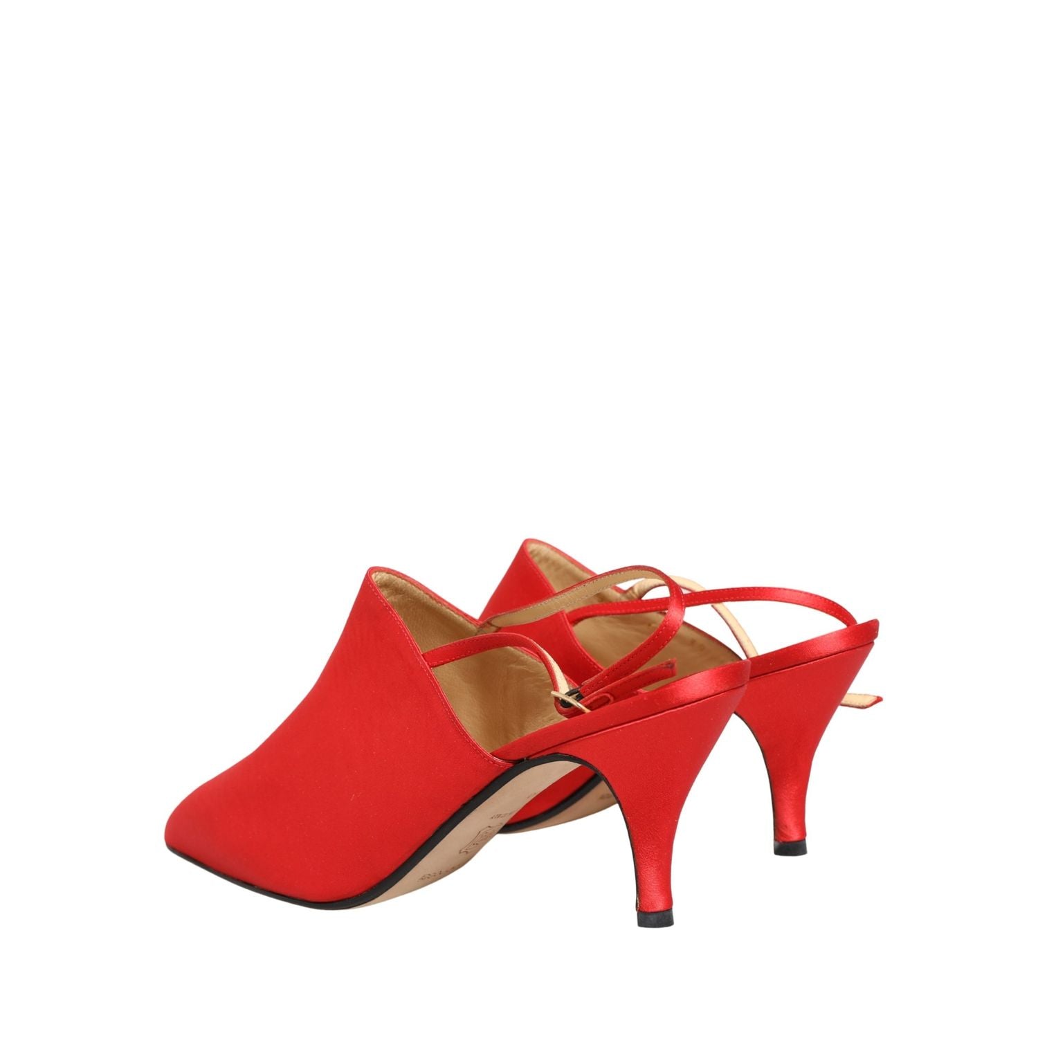 Dolce & Gabbana Red Suede Heel Slingback Shoes