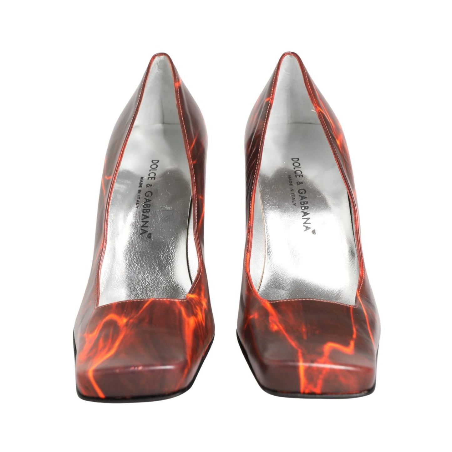 Dolce & Gabbana Multicolor Leather Square Toe Pumps Shoes
