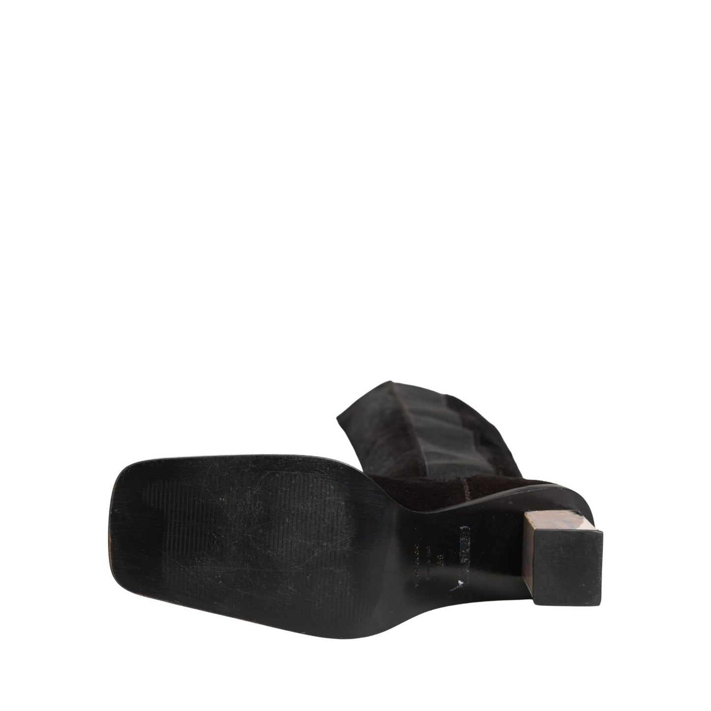 Dolce & Gabbana Black Suede Leather Knee High Boots Shoes