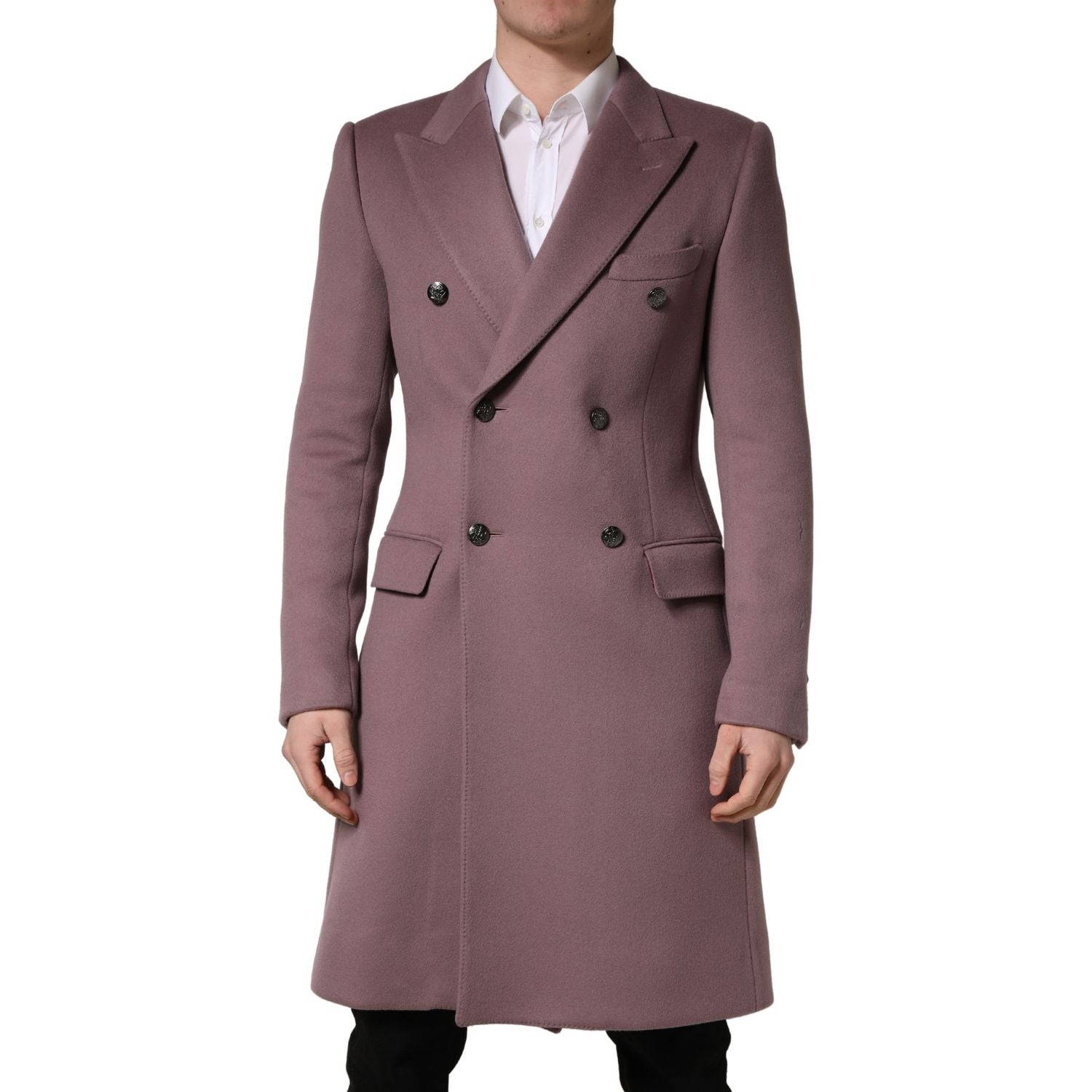 Dolce & Gabbana Brown Double Breasted Men Trench Coat Jacket