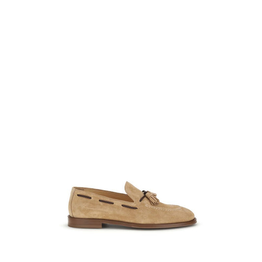 Brunello Cucinelli Brown Calf Leather Bos Taurus Slip-On Loafers 1728,72470364320,Brown,Brunello Cucinelli,EU43.5/US10.5,Loafers - Shoes,Men,New with tags,Shoes,Slip-On Loafers - Loafers - Shoes