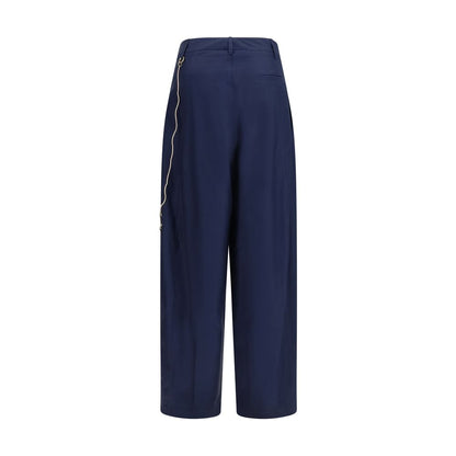 Darkpark Blue Cotton Casual Pants