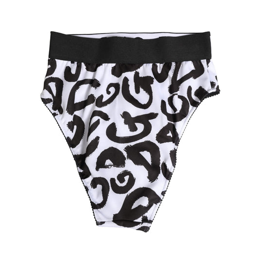 Dolce & Gabbana Black White Graphic Logo High Brief Underwear