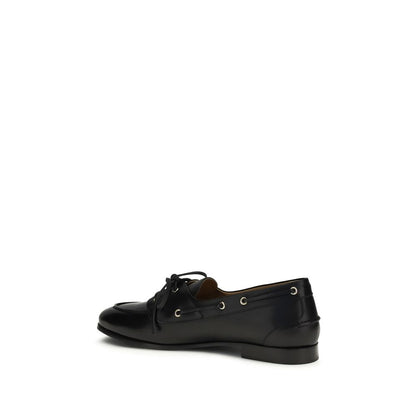 Bally Black Buffalo Leather Slip-On Loafers