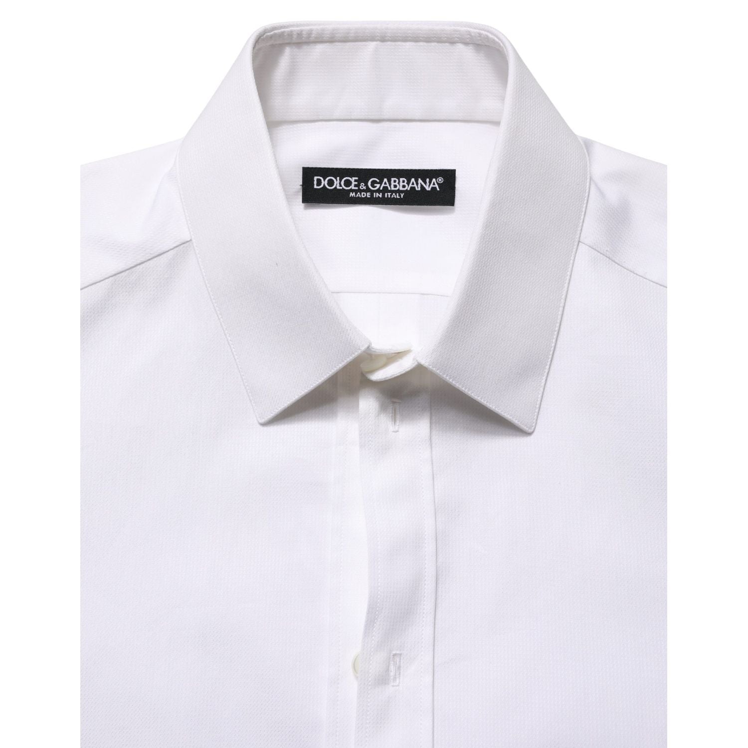 Dolce & Gabbana White Cotton Short Sleeves Button Down Shirt