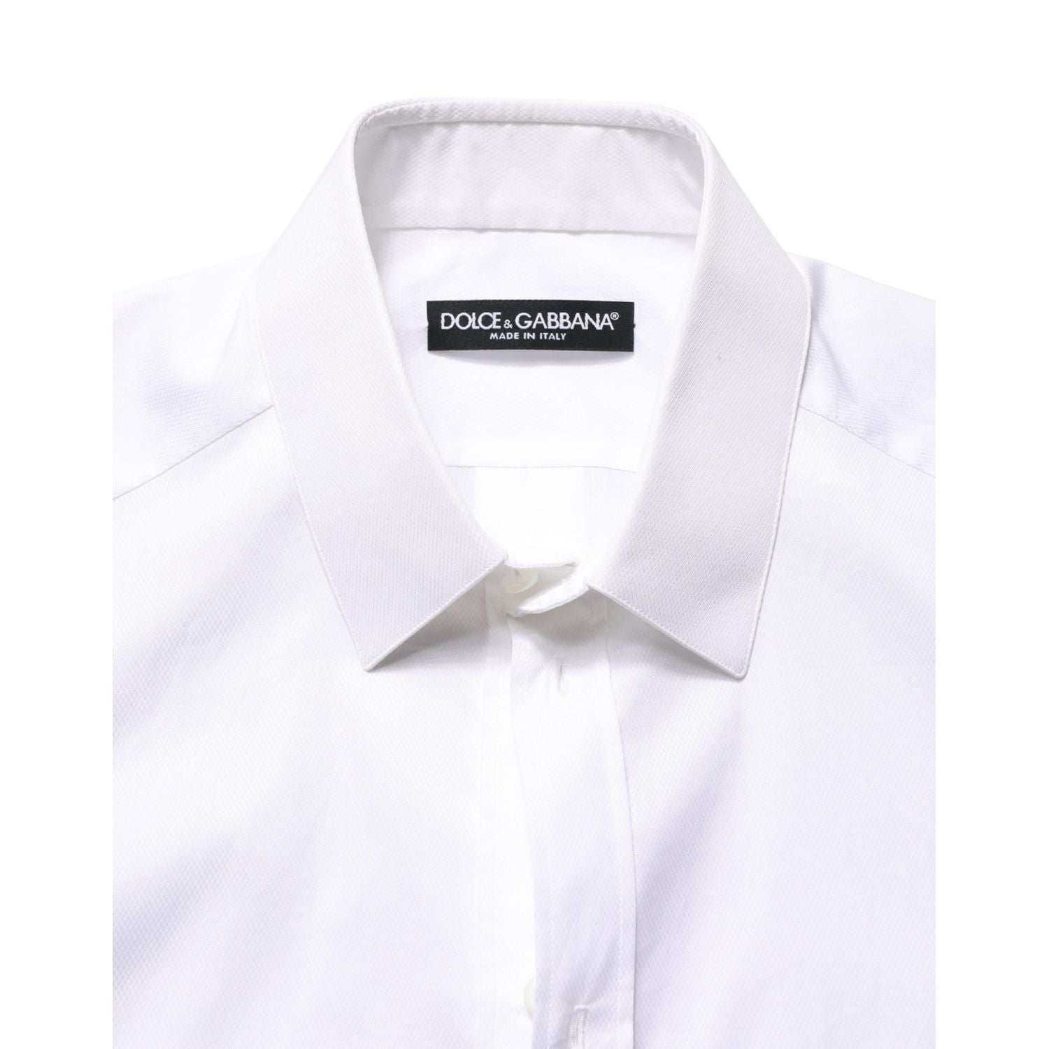 Dolce & Gabbana White Cotton Short Sleeves Button Down Shirt