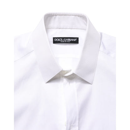 Dolce & Gabbana White Cotton Short Sleeves Button Down Shirt
