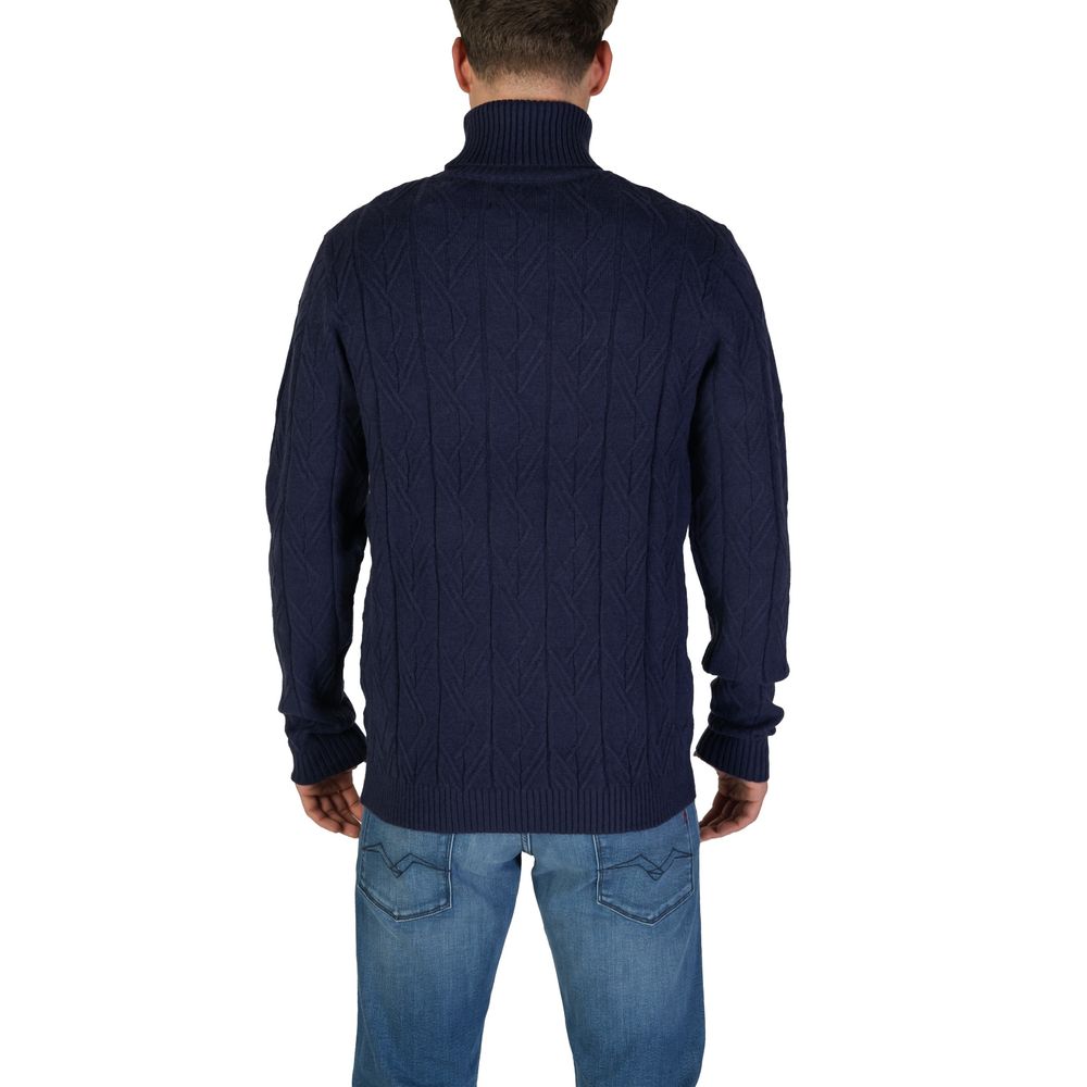 In My Hood Blue Polyester Turtleneck