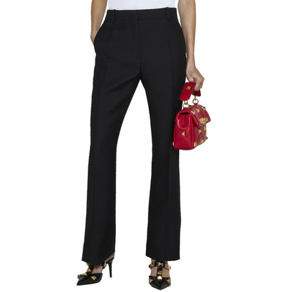 Valentino Garavani Black Silk Flared Pants