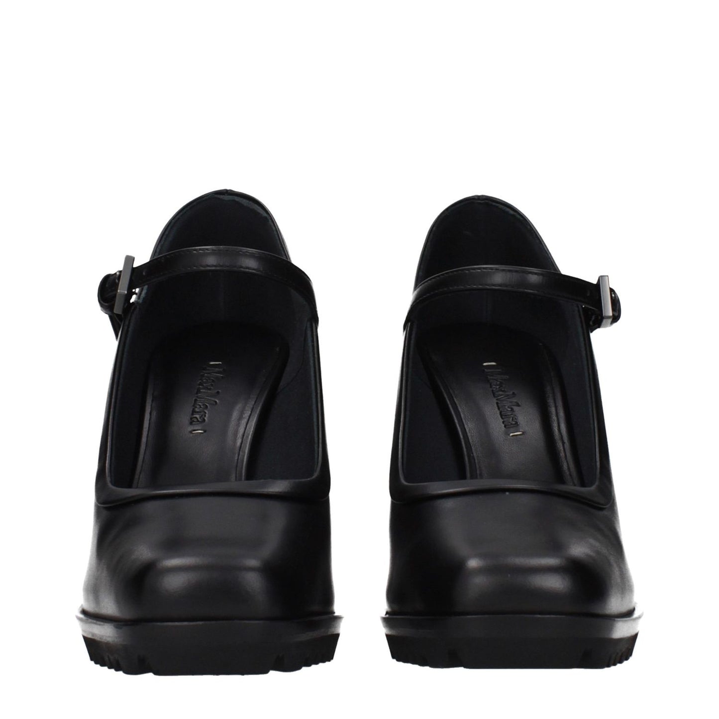 Max Mara Black Leather High Heel Pumps