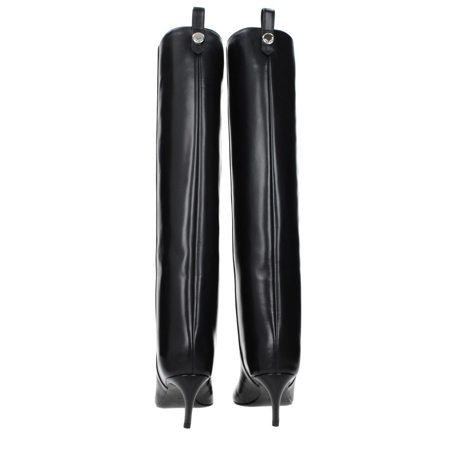 The Attico Black Leather High Heel Boots