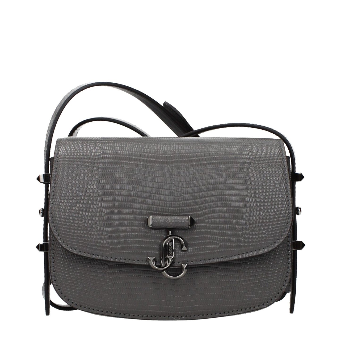 Jimmy Choo Gray Leather Shoulder Bag