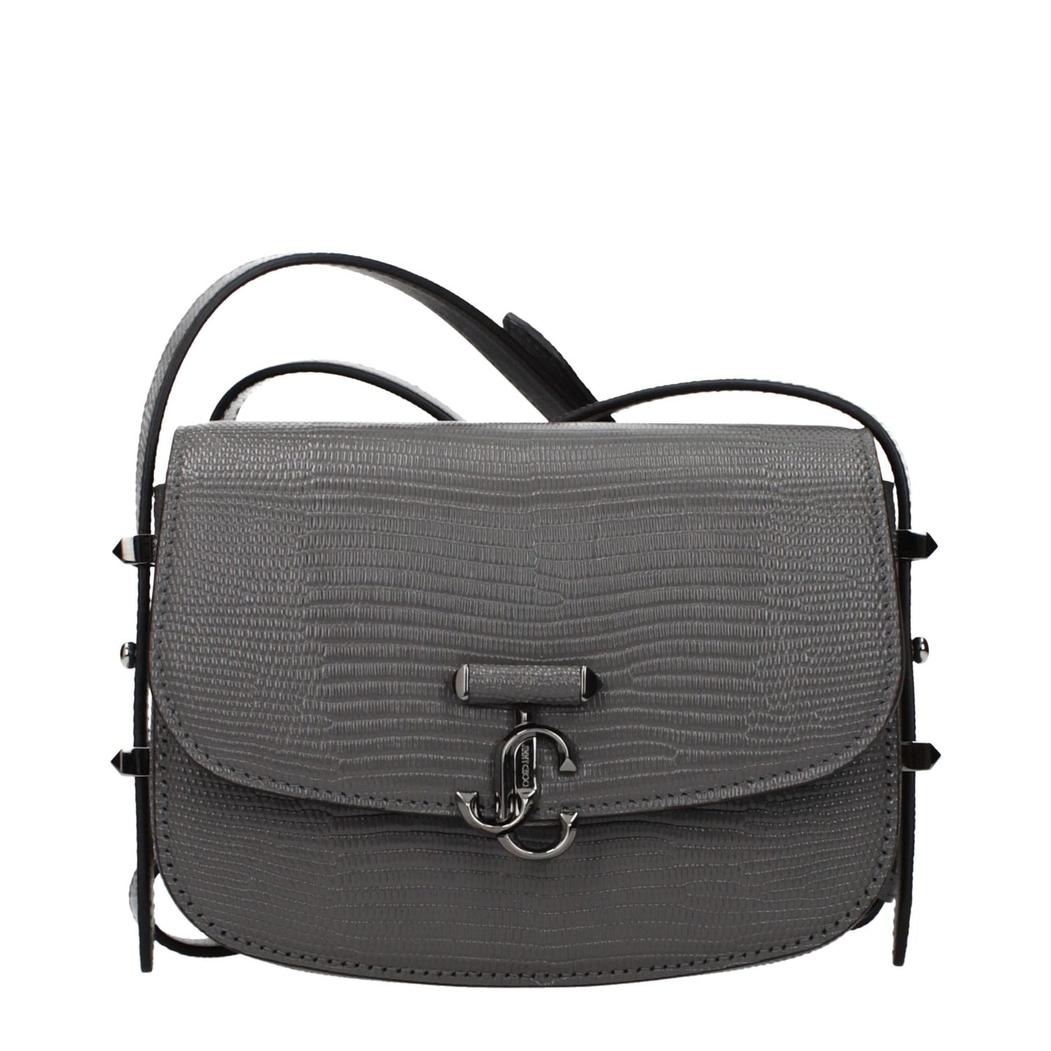 Jimmy Choo Gray Leather Shoulder Bag