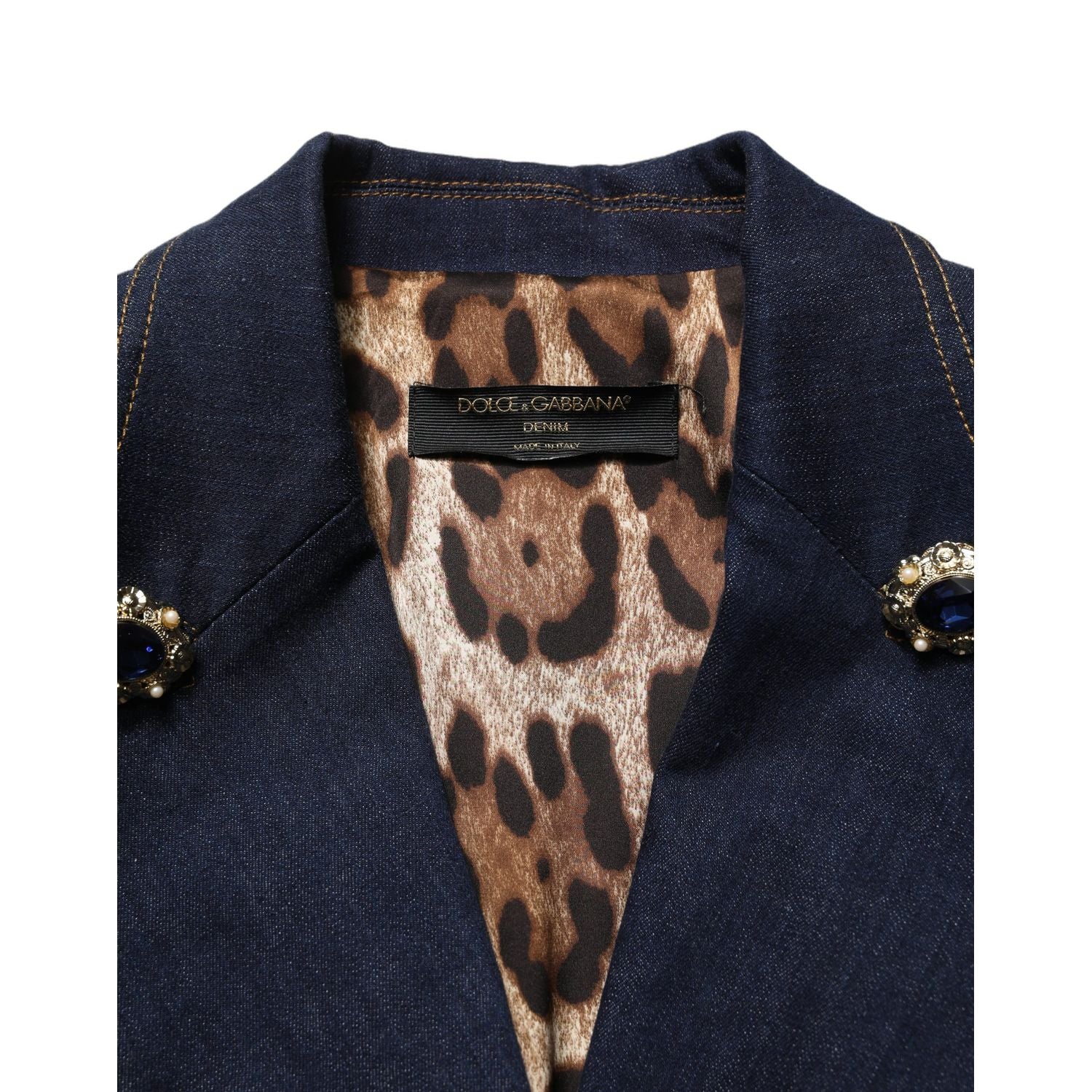 Dolce & Gabbana Blue Single-Breasted Denim Blazer Jacket
