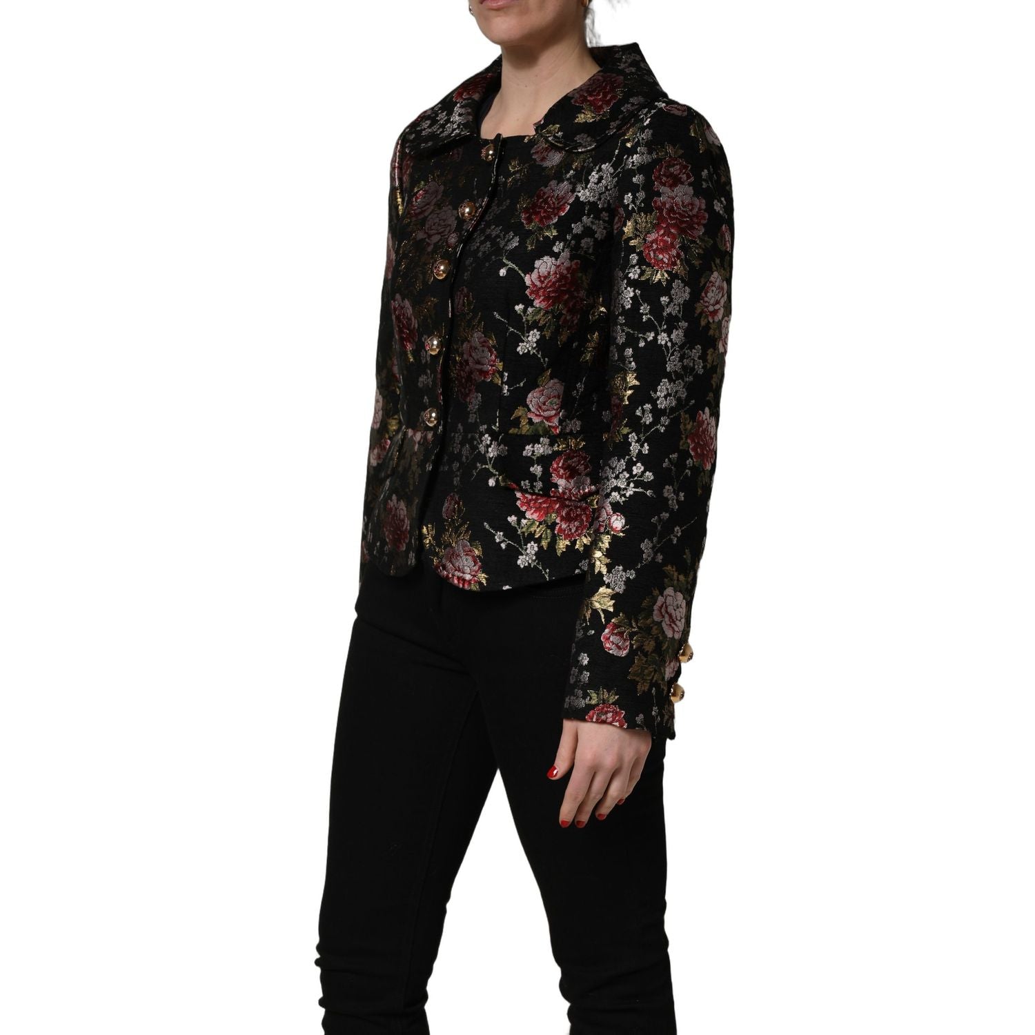 Dolce & Gabbana Multicolor Floral Brocade Blazer Jacket
