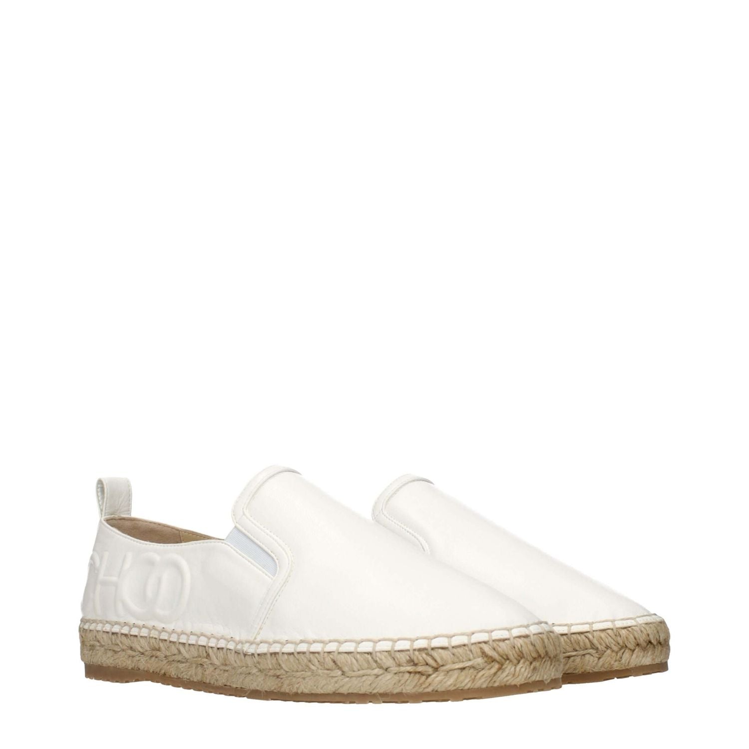 Jimmy Choo White Leather Espadrilles
