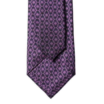 Dolce & Gabbana Purple Patterned 100% Silk Adjustable Men Necktie Tie