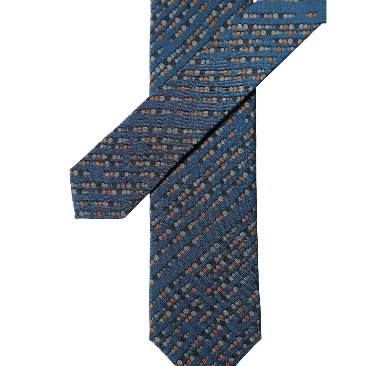 Dolce & Gabbana Blue Patterned 100% Silk Adjustable Men Tied Necktie Tie