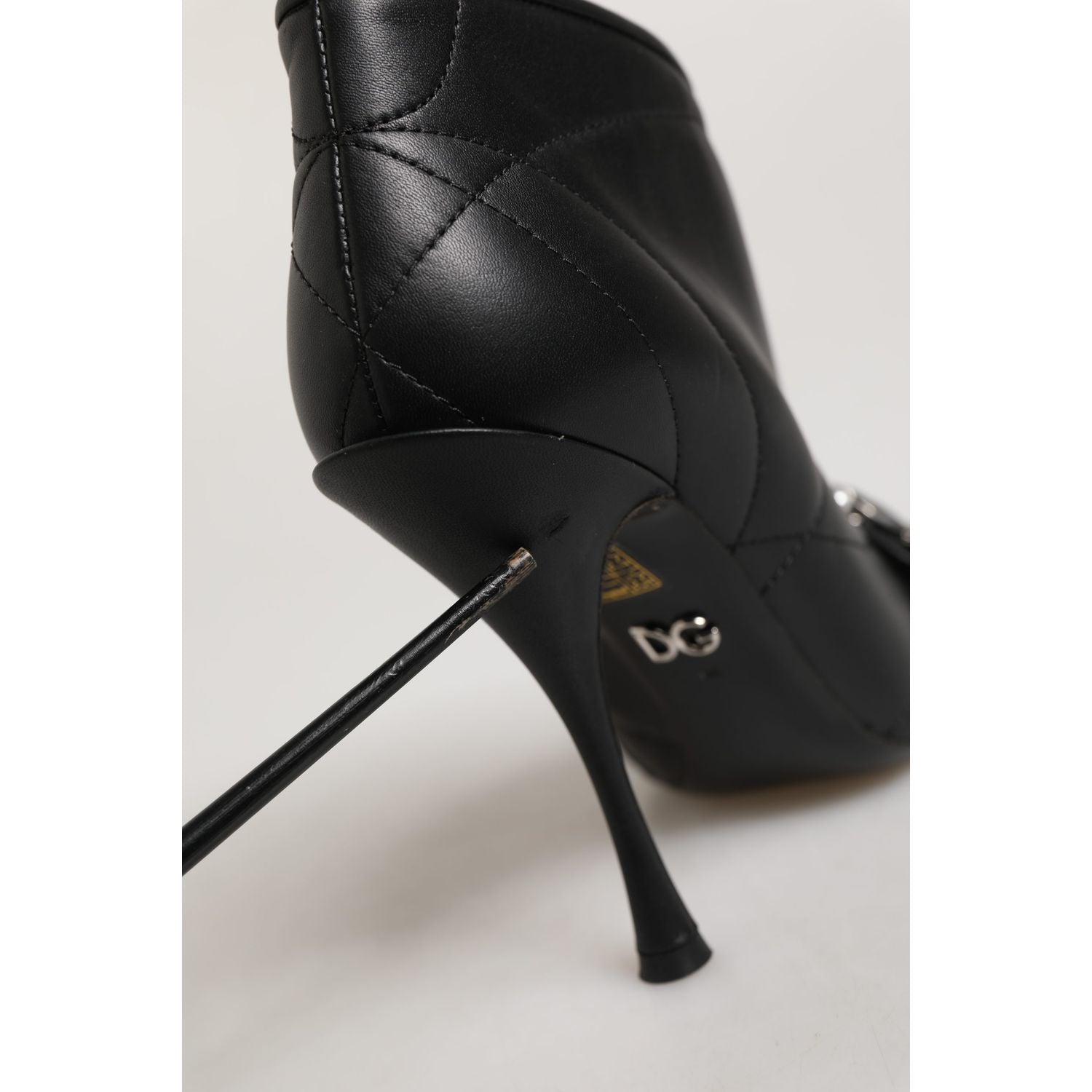 Dolce & Gabbana Black Devotion Quilted Buckled Boots Shoes