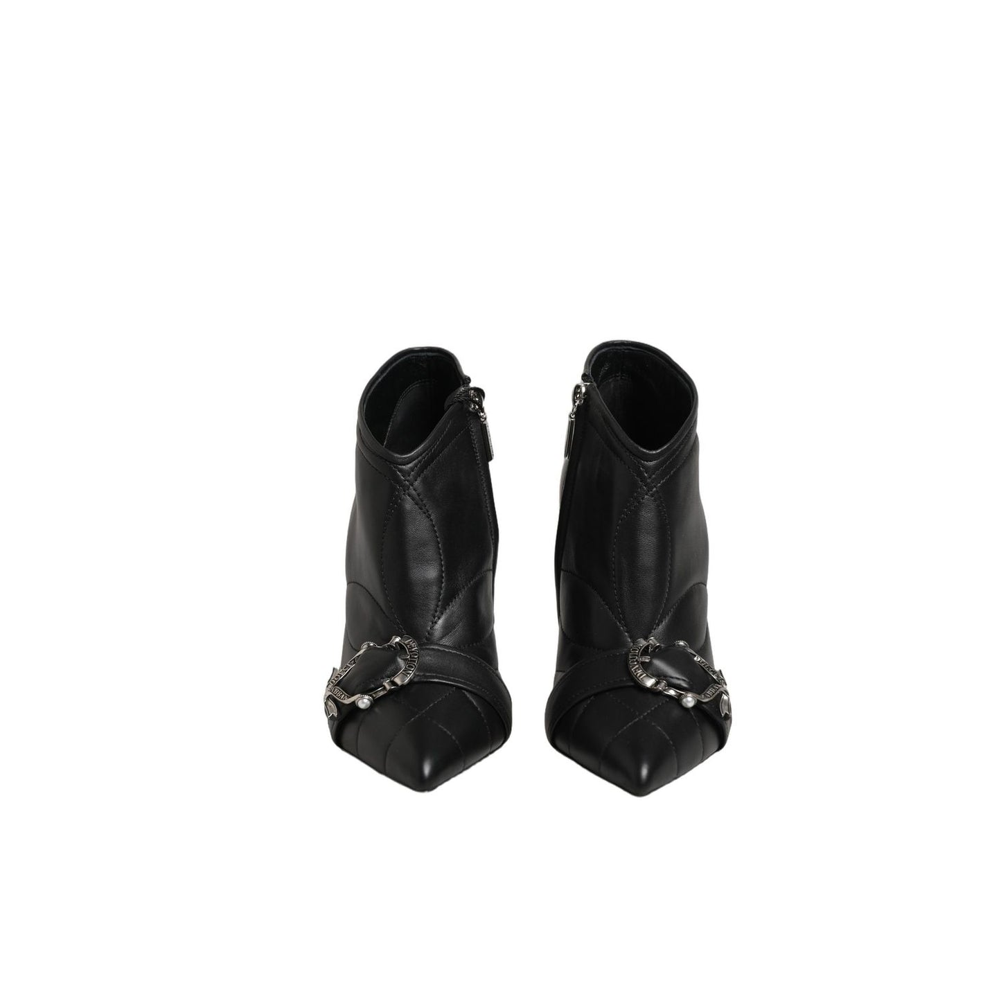 Dolce & Gabbana Black Devotion Quilted Buckled Boots Shoes