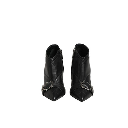 Dolce & Gabbana Black Devotion Quilted Buckled Boots Shoes