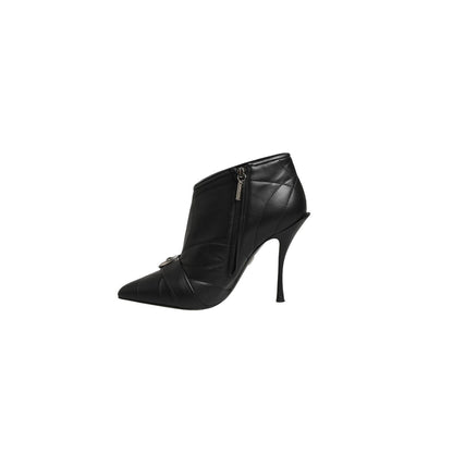 Dolce & Gabbana Black Devotion Quilted Buckled Boots Shoes